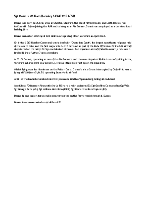 A preview of a PDF biography for Rowley, Dennis William